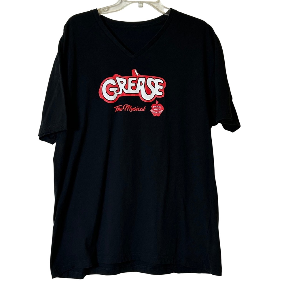 Grease The Musical Cast‎ T Shirt Black V Neck Short Sleeve Crew